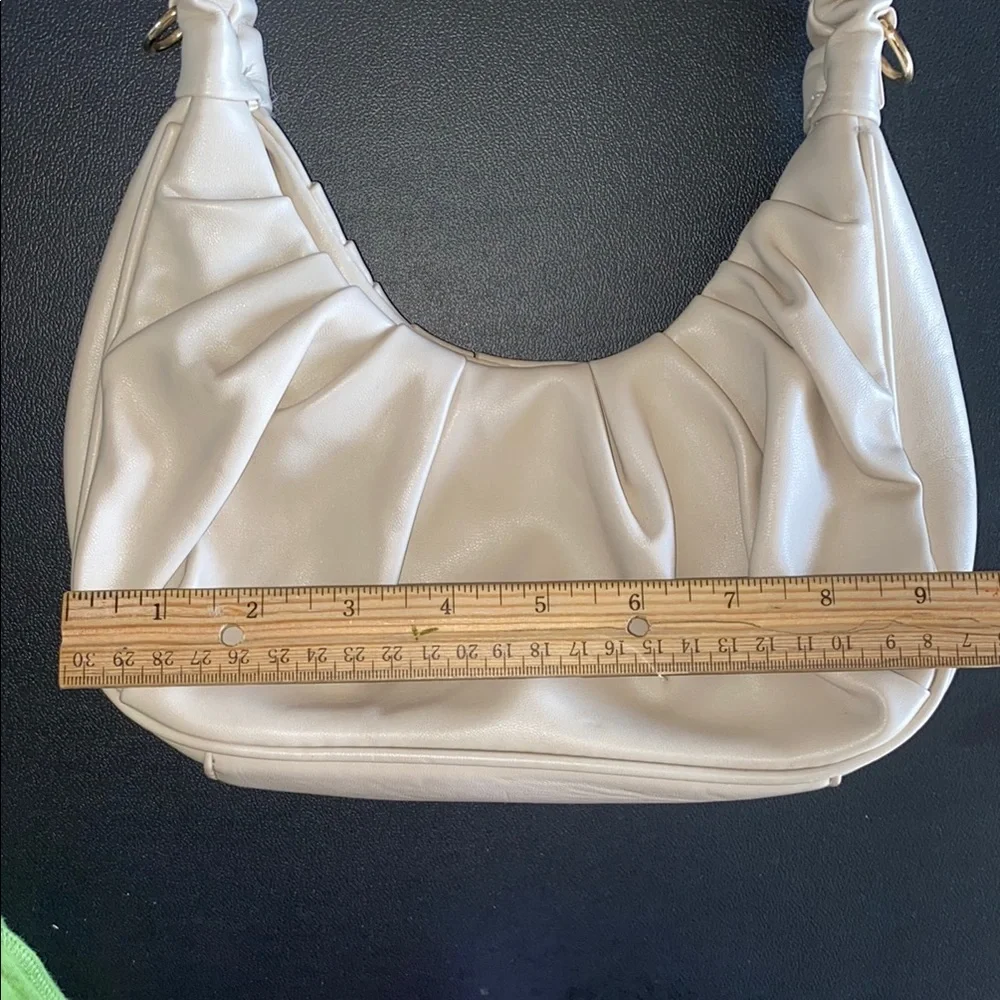 Source Unknown Cream Hobo Bag with Ruched Design - Picture 2 of 5